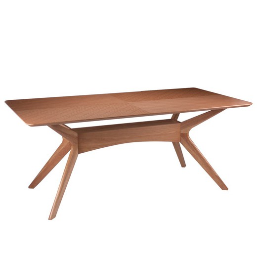 Dining table in mdf and oak veneer finish, 180 x 95 x 75cm