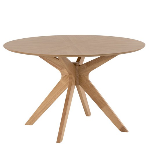 Dining table in mdf and oak veneer finish, ø 120 x 75cm