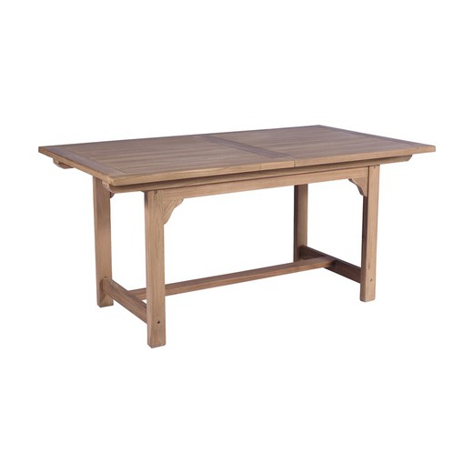 Mesa de jantar extensível para exterior em madeira de teca mel, 160 x 90 x 76 cm | Mati