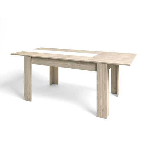 Mesa comedor extensible blanca madera de Caoba 160-220x90x78cm