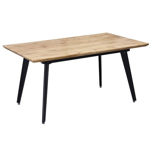 Utdragbart matbord i trä och metall, 160/200 x 90 x 75 cm