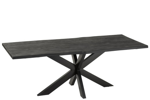 L GERARD Tavolo da pranzo in acacia e metallo nero, 200x90x76 cm