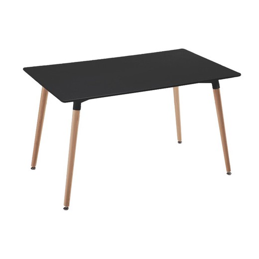 NURY NY spisebord, træ, sort top, 160 x 90 cm