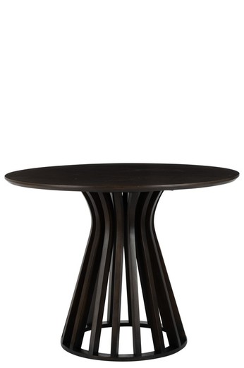 CONIE Rundt spisebord i mørkebrunt mangotræ, Ø110x76 cm
