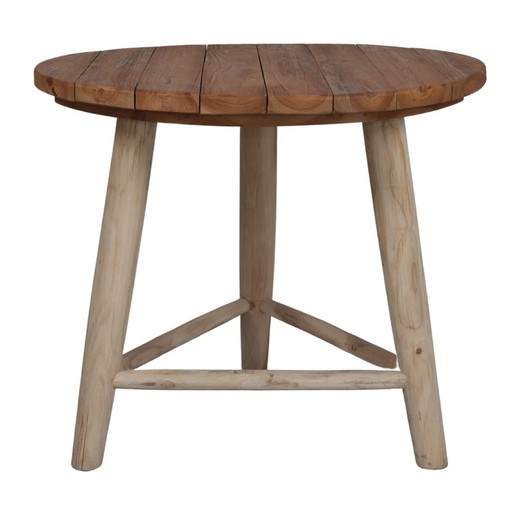 Round teak dining table in natural, Ø 90 x 80 cm | Millery