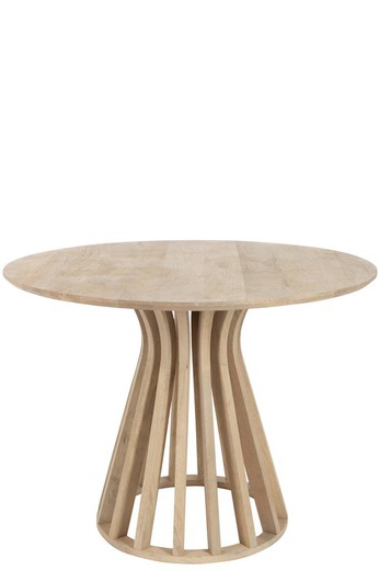 Tavolo da pranzo rotondo ELI in legno di mango naturale, Ø110x76 cm