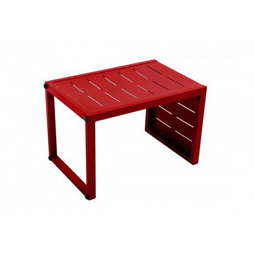 Mesa Auxiliar de Jardín Inari Chilli Pepper de Aluminio Roja, 36x36x55 cm