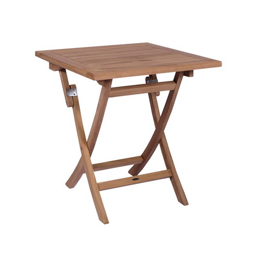 Teak Wood Folding Garden Table in Honey, 70 x 70 x 76.2 cm | Naga
