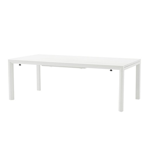 Table extensible en aluminium blanc, 220-340 x 90,8 x 75,5 cm | Noosa