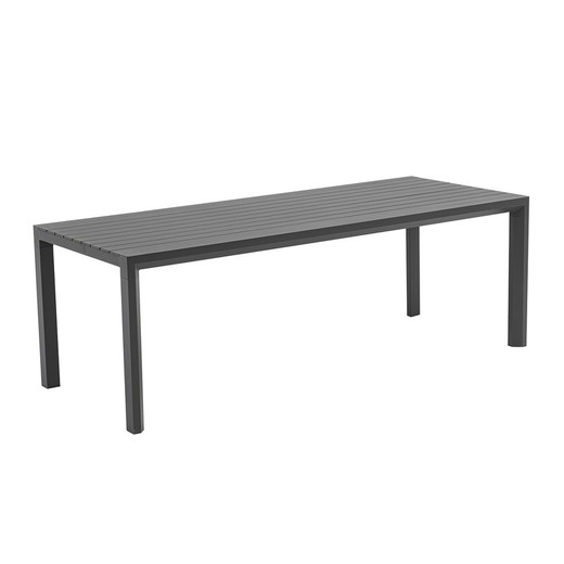 Prostokątny stół aluminiowy w kolorze antracytu, 220 x 90,8 x 75,5 cm | Byrona