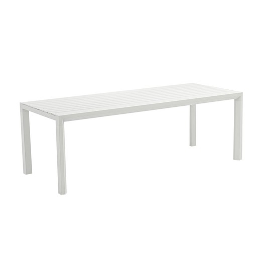 Rectangular aluminum table in white, 220 x 90.8 x 75.5 cm | Byron