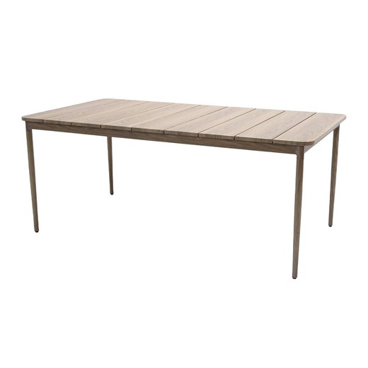 Tavolo rettangolare in alluminio naturale, 183 x 96 x 72 cm | Tramonto