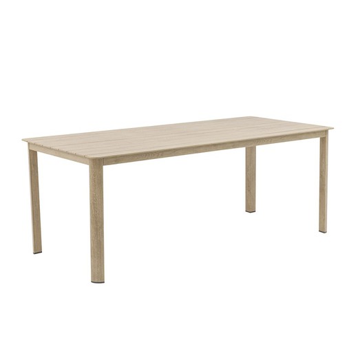 Table rectangulaire en aluminium naturel, 200 x 88 x 75 cm | harmonie