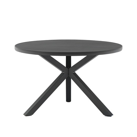 Τραπέζι αλουμινίου στρογγυλό σε ανθρακί, 120 x 120 x 75 cm | Yowah