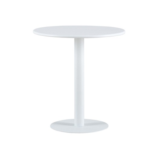 Ronde metalen tafel in wit, 70 x 70 x 73 cm | Ijs