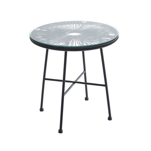 Polyethylene and metal side table in black, 50 x 50 x 52.5 cm | Acapulco