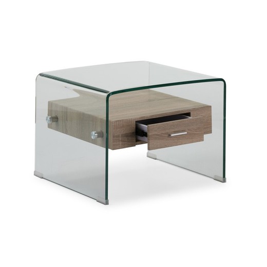 Sidney side table in tempered glass 55 x 50 x 42 CM