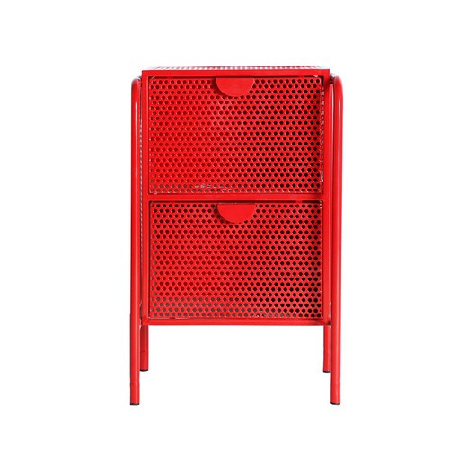 Tavolino da caffè in ferro rosso Arvert, 41x37x66cm