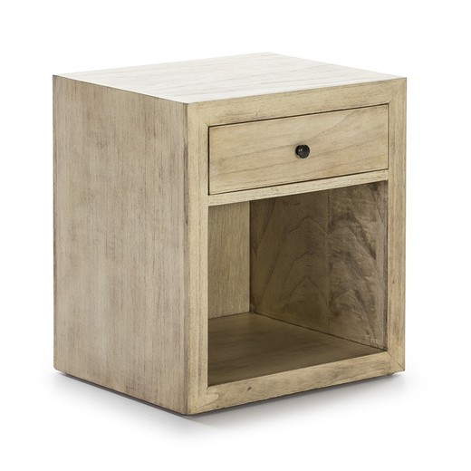 Bedside table 50x40x55 White Veiled Wood