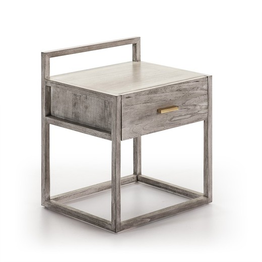 Table de chevet 50x40x60 bois gris voilé