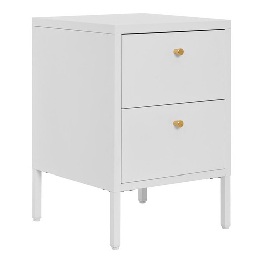 White Steel Bedside Table, 40 x 40 x 60 cm | Dalby