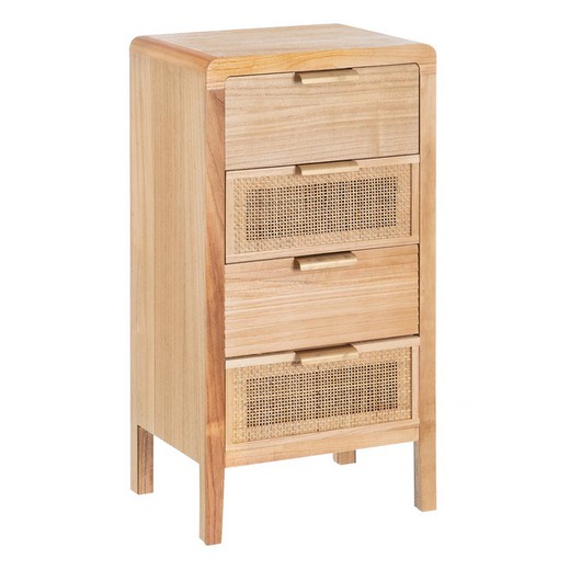 Paulownia wood bedside table in natural, 40 x 30 x 77.5 cm | Honey