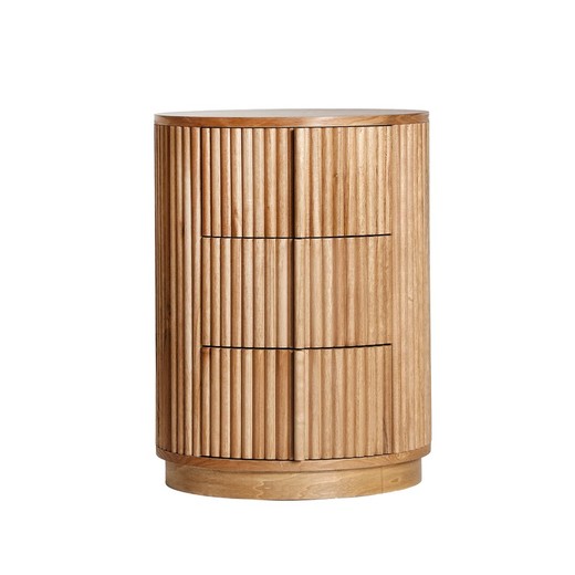 Paulownia wood bedside table in natural, 43 x 43 x 58 cm | Skagen