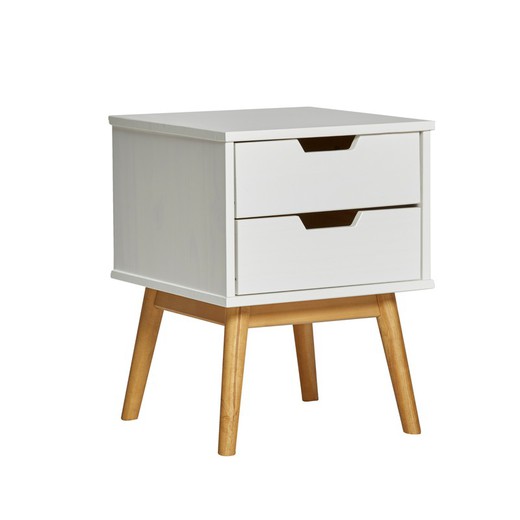 White pine wood bedside table, 40 x 40 x 52 cm