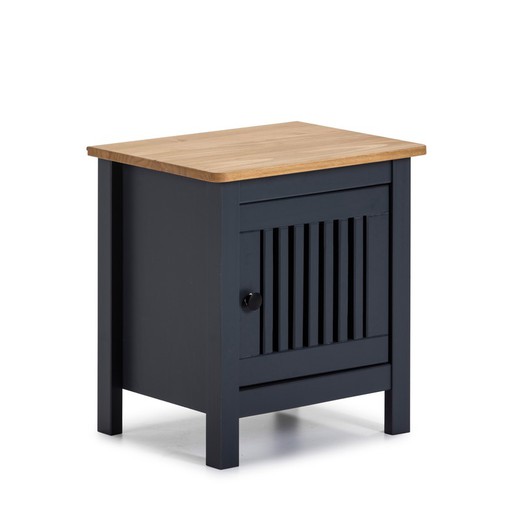 Mesa de cabeceira de madeira de pinho cinza, 46 x 35 x 49,5 cm