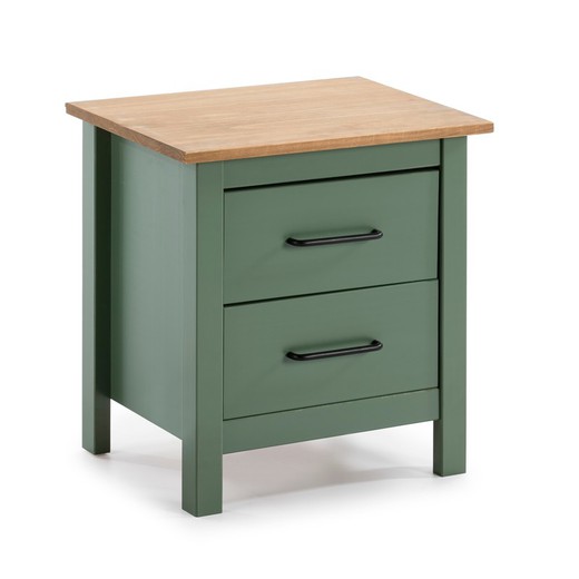 Sängbord i grönt furu, 46 x 35 x 49,5 cm