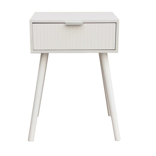 Table de chevet en bois blanc, 40 x 30 x 60 cm | Freya