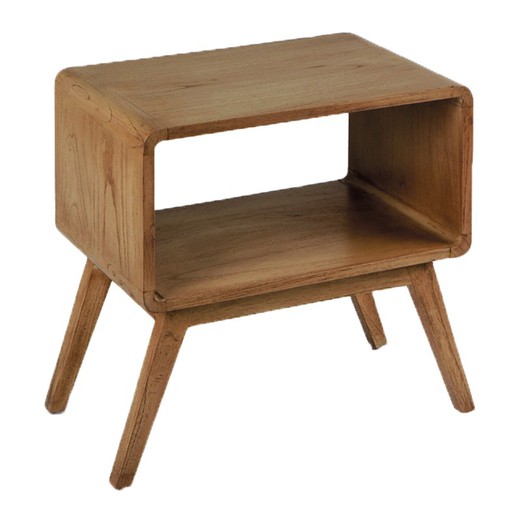 Table de chevet en bois glacis couleur naturel 50x35x51 cm