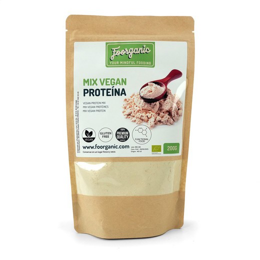 ECO vegane Proteinmischung mit Erbsen, Reis und Hanf, 200 gr