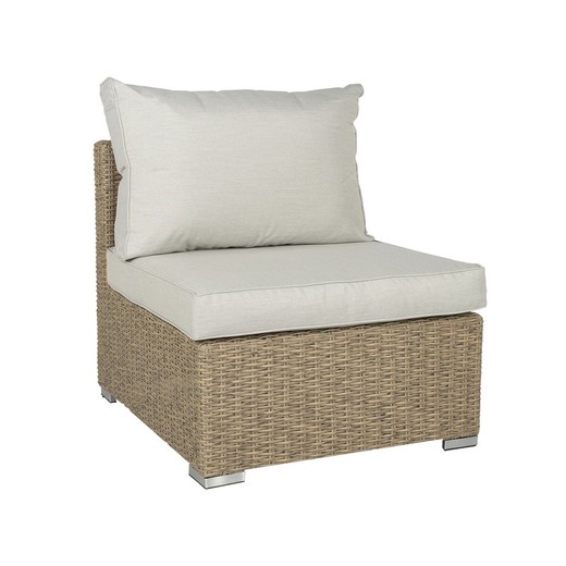 One-seater module for outdoor sofa in aluminum and synthetic rattan in natural, 75 x 85 x 94 cm | California