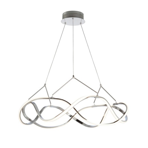 Lampada da soffitto MOLLY-Chrome con luce LED, 110 x 38 cm