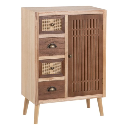 Mueble recibidor de madera de paulownia en natural, 60 x 30 x 85 cm | Sasha
