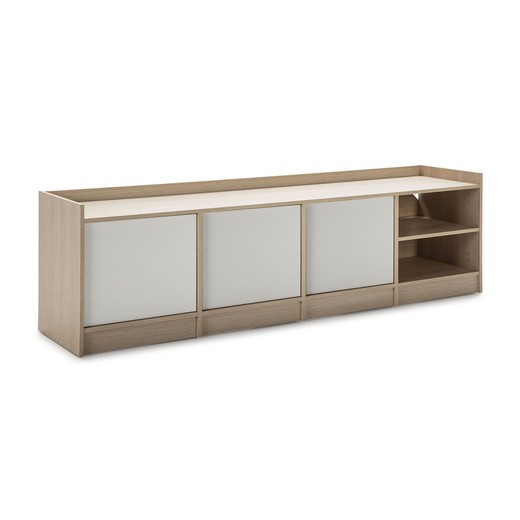 ANTARA White/Natural Melamine Tv Cabinet, 184x40x54 cm