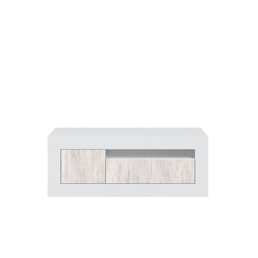 Mueble tv de madera blanco y natural, 139x42x53 cm | BALTIK
