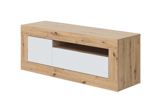 Mueble tv de madera natural/blanco, 139x42x53 cm | BALTIK