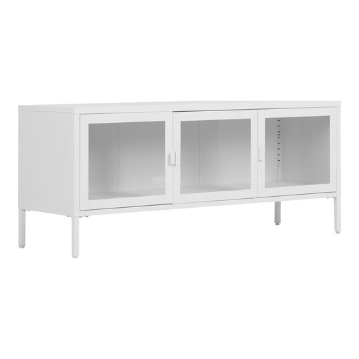 Mueble TV de acero en blanco, 130 x 40 x 55 cm | Brisbane