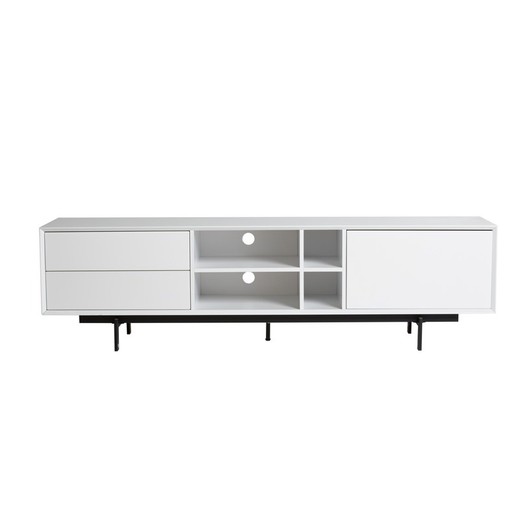 White wooden TV cabinet, 180 x 40 x 50 cm