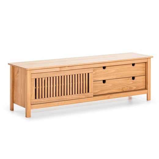Pine wood TV cabinet, 158 x 40 x 49.6 cm | Bruna