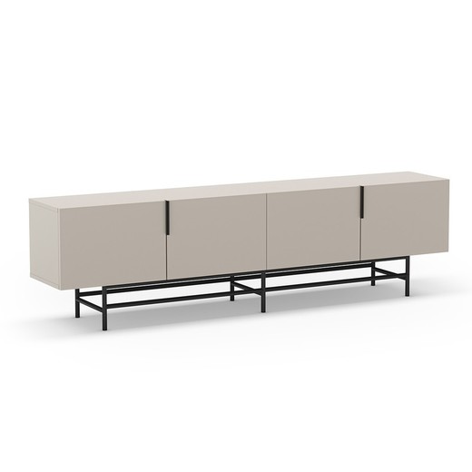 Mueble TV de madera en color crema, 200 x 35 x 63,5 cm | Eldia