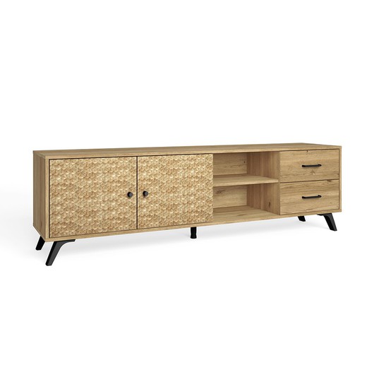 Mueble TV de madera en natural, 180,5 x 40 x 53 cm | Malaca