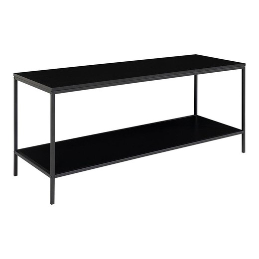 TV stand made of wood and steel in black, 100 x 36 x 45 cm | Vita