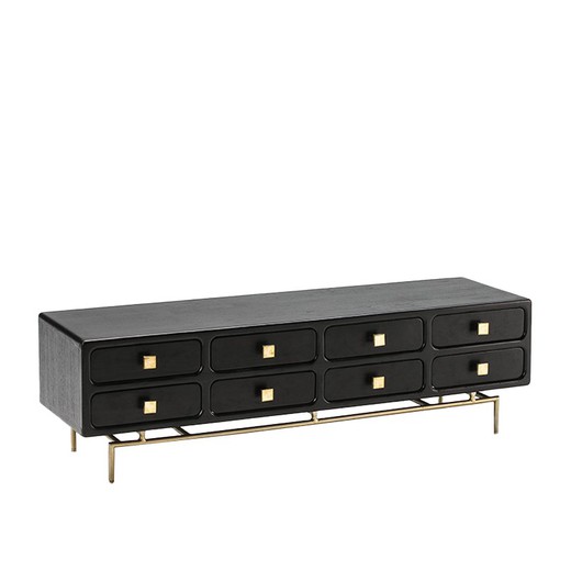 Gold Metal and Wood TV Cabinet, 160x45x50 cm