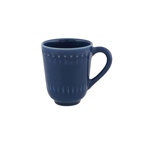 Caneca de barro azul, 13 x 9 x 11 cm | Chique