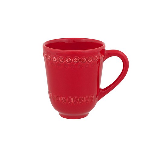 Mug de loza en rojo, 13 x 9 x 11 cm | Fantasía