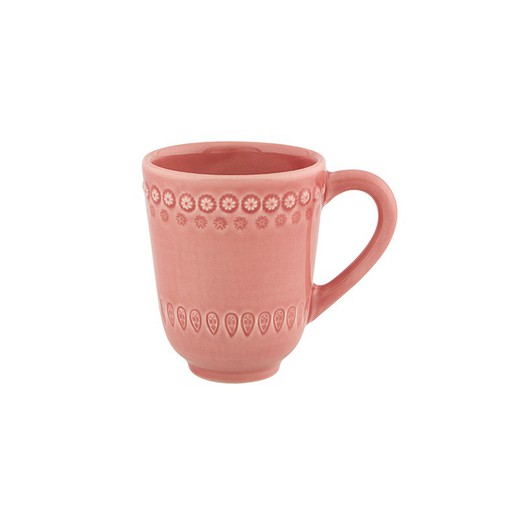 Pink earthenware mug, 13 x 9 x 11 cm | Fancy