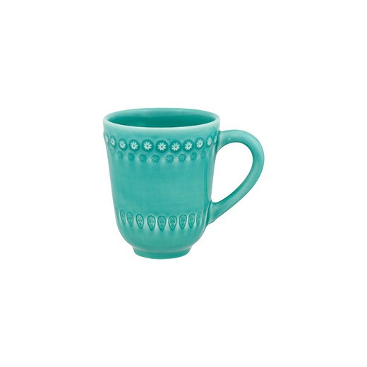 Mug en faïence turquoise, 13 x 9 x 11 cm | Fantaisie